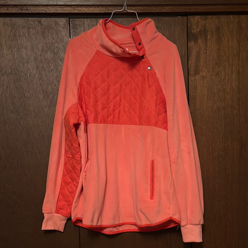 Coral Quilted Pullover